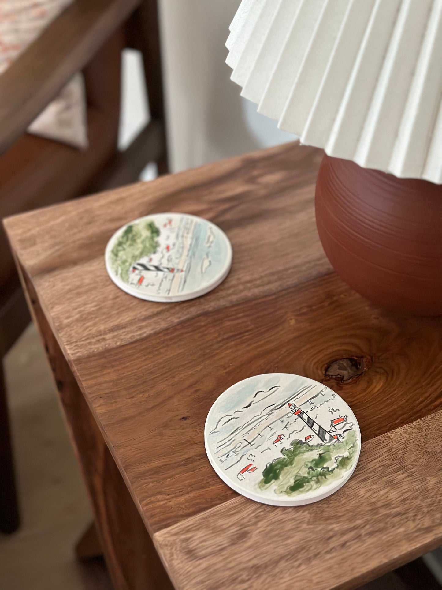 Lighthouse - Hand Painted Coastal Coasters