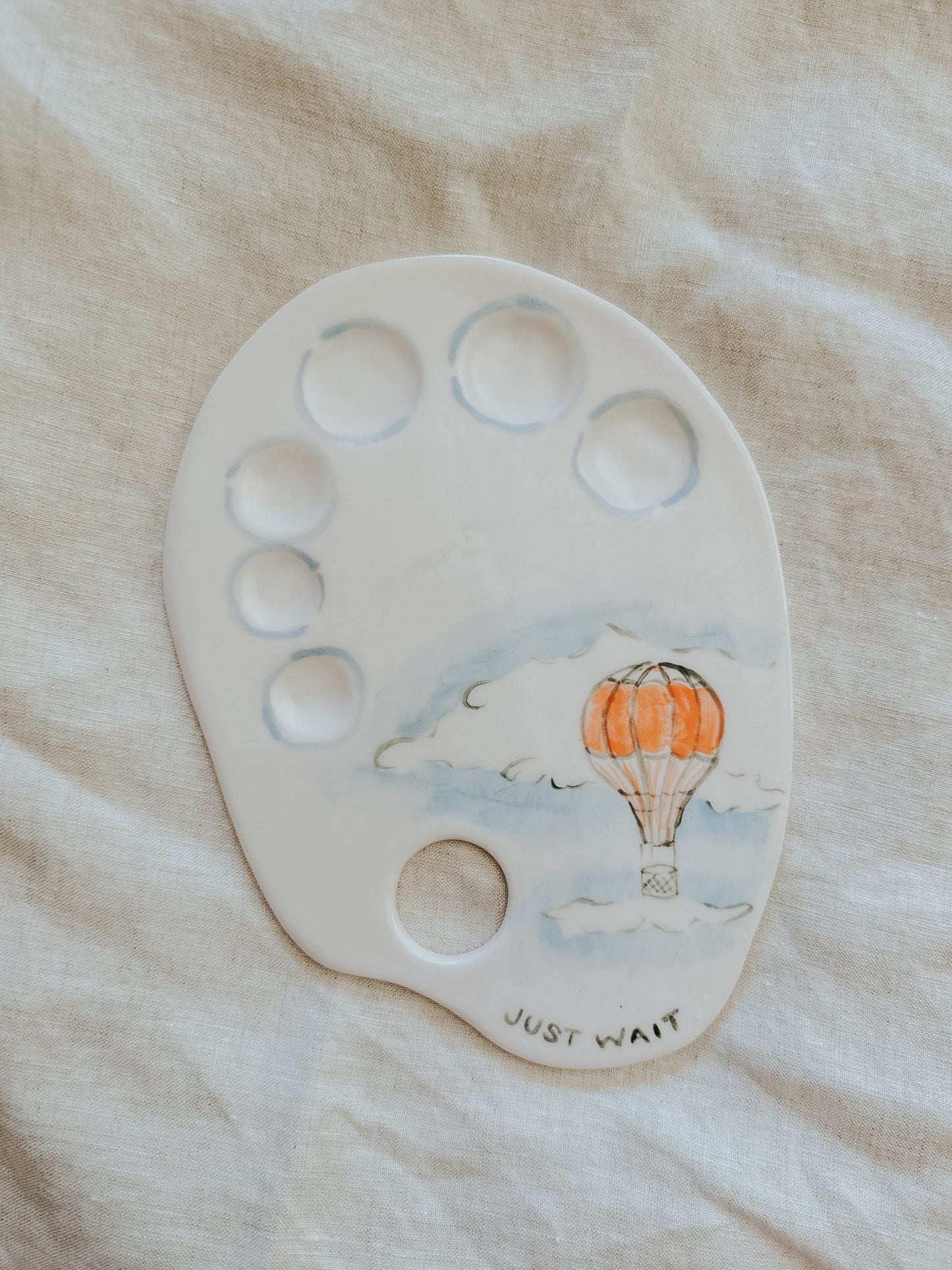 Porcelain Painter's Palette- Just Wait
