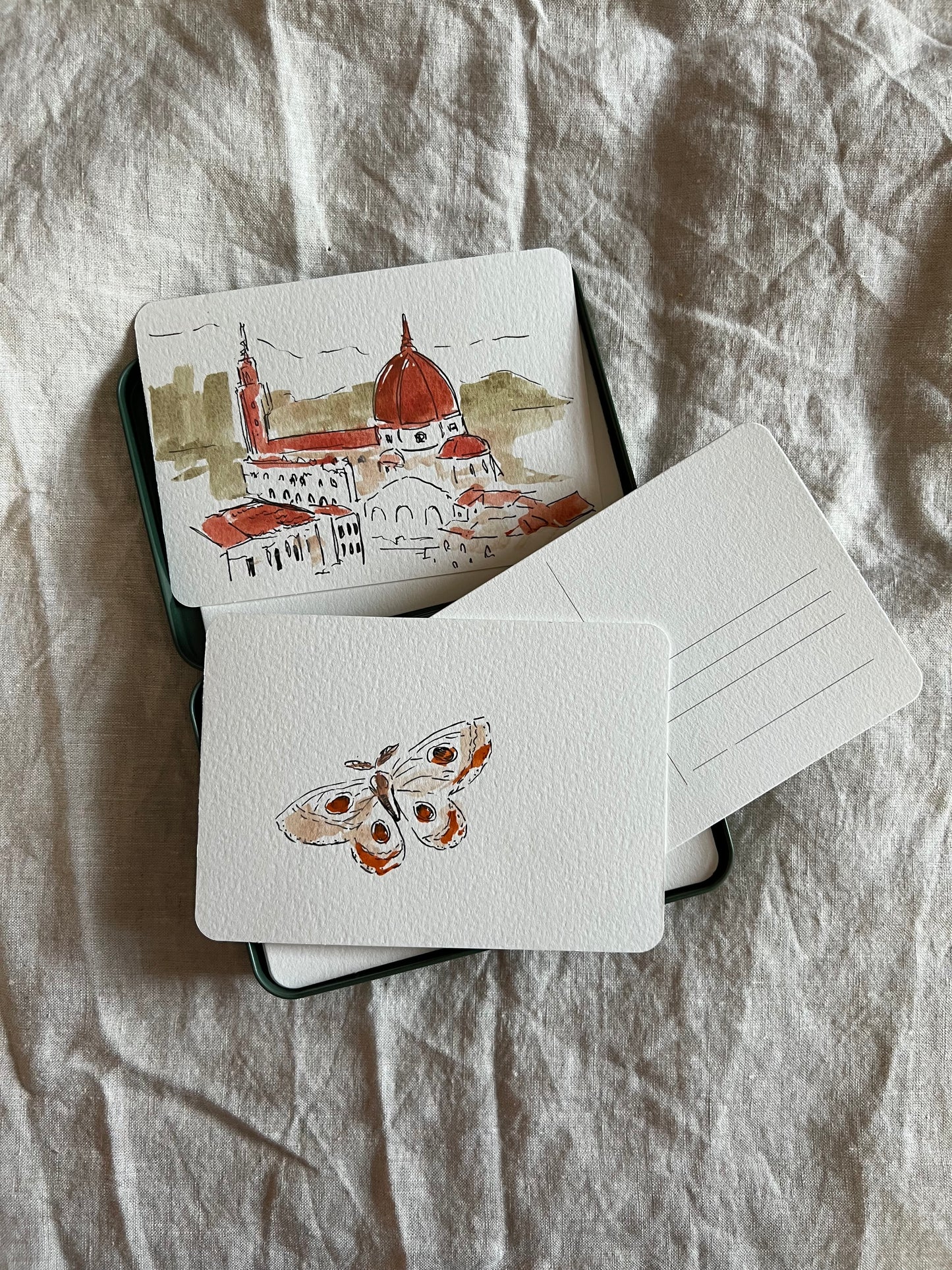 Water Color Postcards - Travel Tin