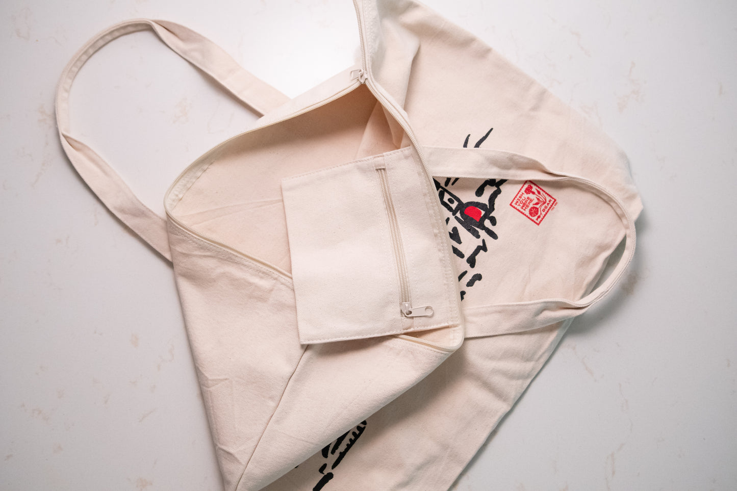 Canvas Zippered Book Tote