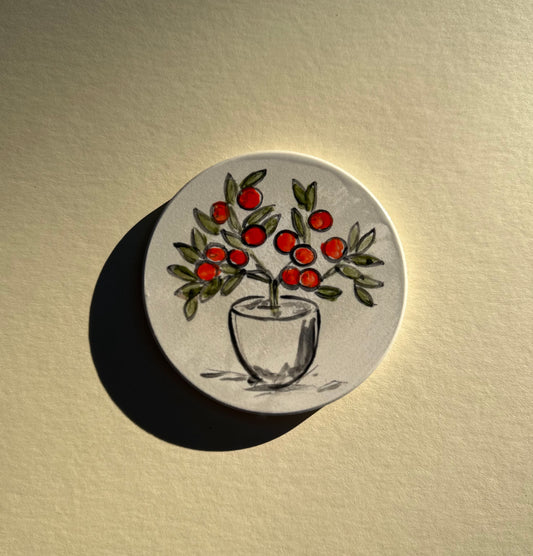 Orange Tree - Hand Painted Botanical Coasters