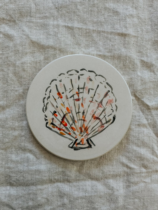 Seashell 1 - Hand Painted Coastal Coasters