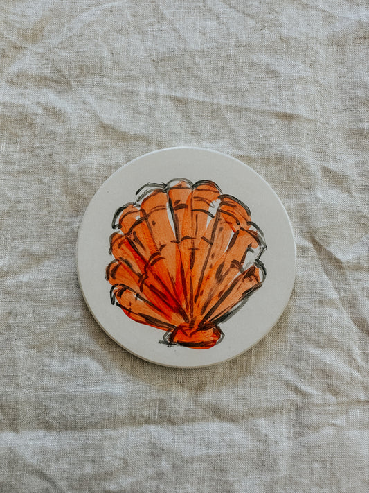 Seashell 2 - Hand Painted Coastal Coasters
